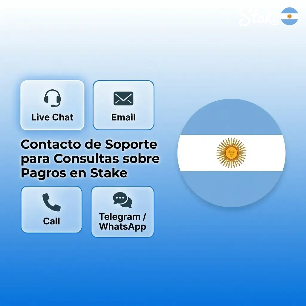 Equipo de soporte de Stake disponible 24/7 por chat, email y redes para consultas sobre pagos en Argentina